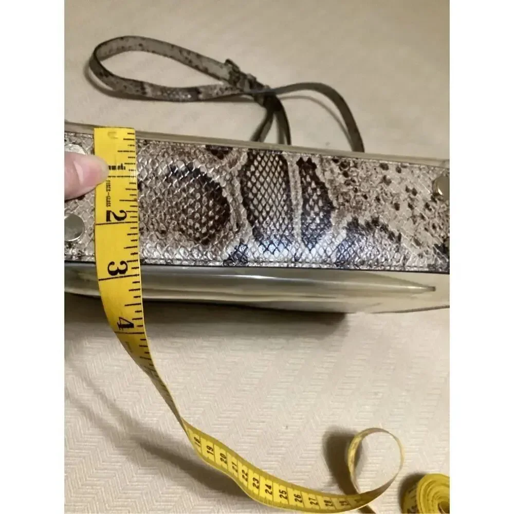 Michael KORS Beige / Brown Python Embossed Leather/ PVC Sloan Top Handle Bag